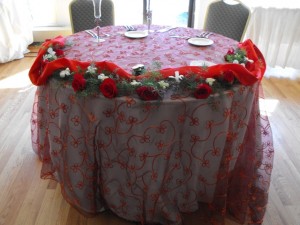 Red and White Sweetheart table