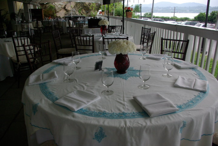 aqua tablecloth