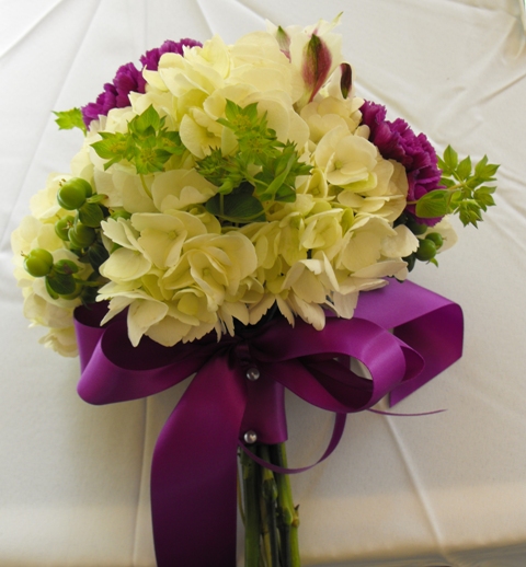 purple and white lovely bouquet