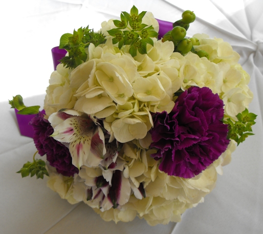 purple and white lovely posey bouquet