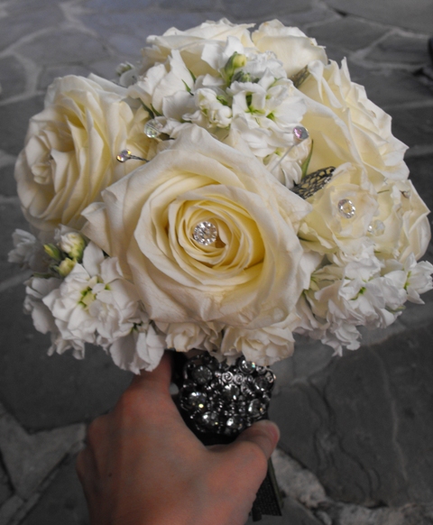 black and white filigree bouquet