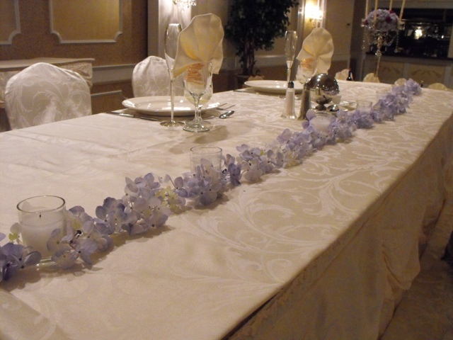 blue hydrangea garland